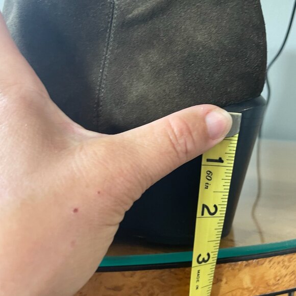 VINCE {11} Booties Mavis Suede Wedge Ankle Boots Olive Green - Picture 12 of 12